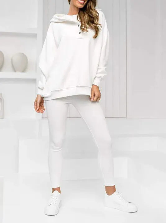 Ensemble 3 pièces pour femme : sweat à capuche, gilet et pantalon