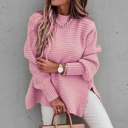 Pull Femme en Maille à Fentes Latérales