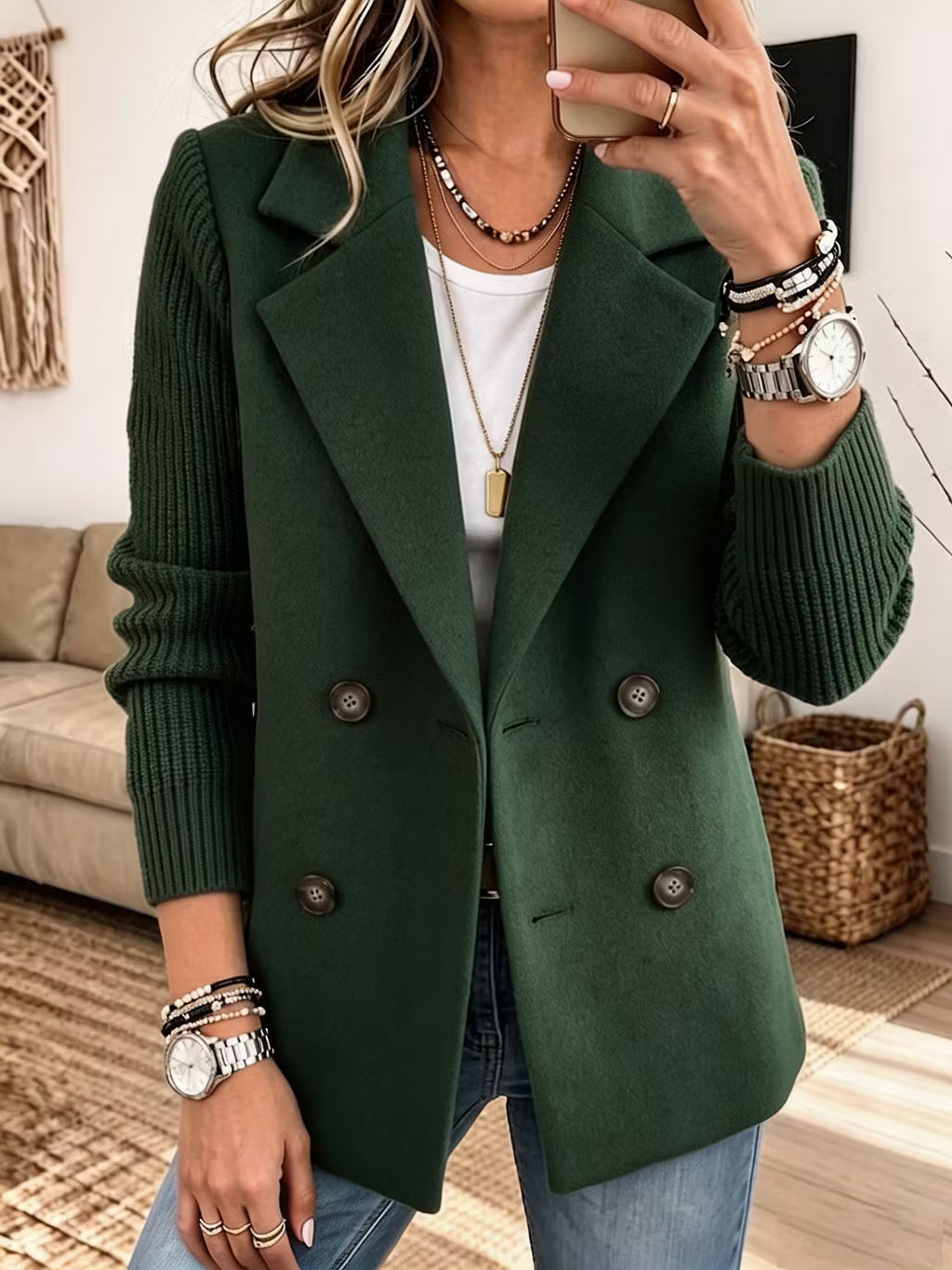 Blazer Élégance à Manches en Maille