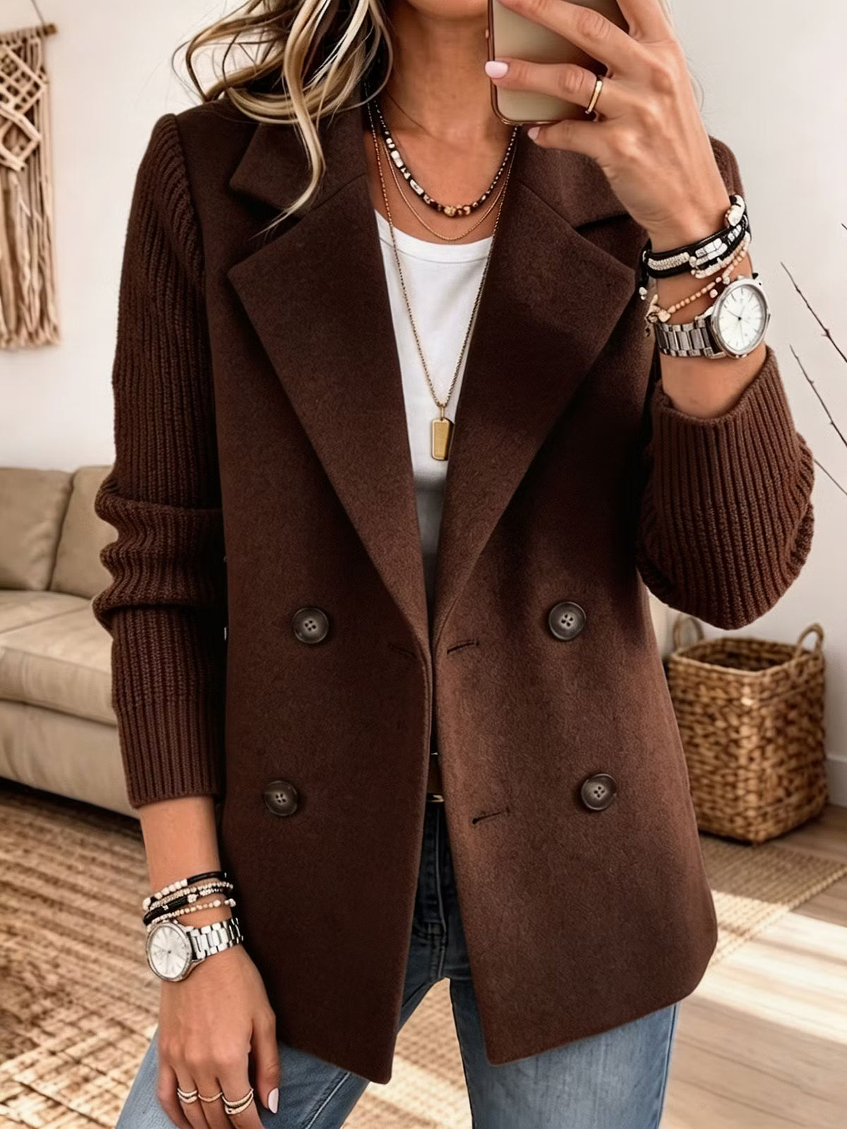 Blazer Élégance à Manches en Maille